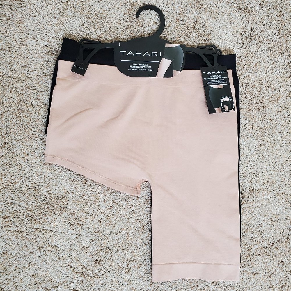 Tahari 2 Pack Seamless Reversible Slip Shorts SZ L